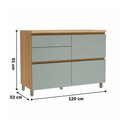 Ver imagem 3 de Balcao 1 Porta 4 Gaveta 120cm Rainha Nesher Nature/verde