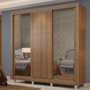 Ver imagem 1 de Guarda-Roupa Casal Madesa Lyon Plus 3 Portas de Correr com Espelhos 4 Gavetas com Pés Rustic Cor:Rus