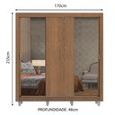Ver imagem 3 de Guarda-Roupa Casal Madesa Lyon Plus 3 Portas de Correr com Espelhos 4 Gavetas com Pés Rustic Cor:Rus