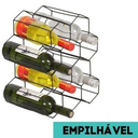 Ver imagem 3 de Adega de Mesa Empilhável Colméia para 5 Garrafas em Ferro Metal - Porta Garrafas de Vinho