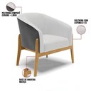 Ver imagem 5 de Kit Poltrona E Puff Preto Com Linho Cinza A05 Base Castanho