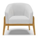 Ver imagem 7 de Kit Poltrona E Puff Preto Com Linho Cinza A05 Base Castanho