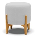 Ver imagem 6 de Kit Poltrona E Puff Preto Com Linho Cinza A05 Base Castanho