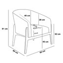Ver imagem 3 de Kit Poltrona E Puff Preto Com Linho Cinza A05 Base Castanho