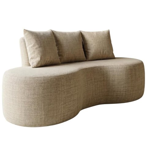 Sofa 2 Lugares Organico 160 Cm Ibiza Linho Avela Vazzano