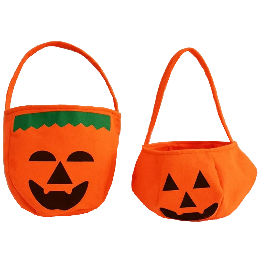 Kit 4 Bolsas de Abóbora de Halloween Mini Sacola de Doces - 4