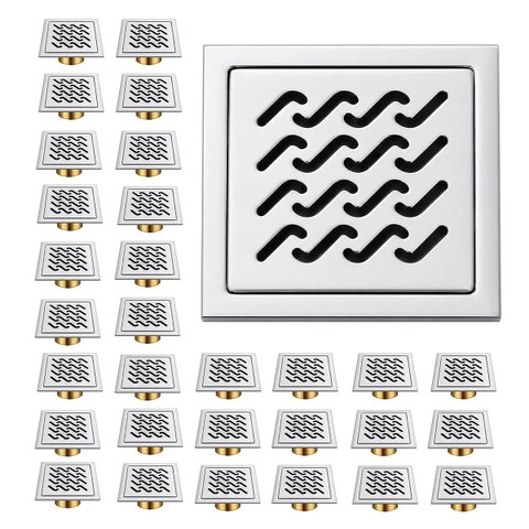 Ralo 10x10 Inox Kit 30 Uni Banheiro Anti Odor e Retorno Quintal Seguro Proteçao Higienico Cozinha Re