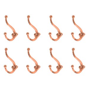 Kit 8 Ganchos Duplos de Parede Cabide Vertical Para Roupas - Wp Connect Gancho Duplo Vertical Rosé G