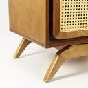 Ver imagem 5 de Mesa de Cabeceira Ricco 2 Gavetas Laminada com Palhinha Amêndoa