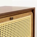 Ver imagem 6 de Mesa de Cabeceira Ricco 2 Gavetas Laminada com Palhinha Amêndoa