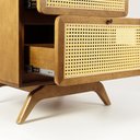 Ver imagem 7 de Mesa de Cabeceira Ricco 2 Gavetas Laminada com Palhinha Amêndoa