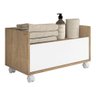 Gabinete Armário Banheiro 80cm com Rodízios Multimóveis Rustic/Branco - 1