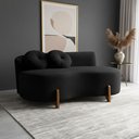 Ver imagem 1 de Sofá Decorativo Curvo Orgânico Living Boucle Preto - Montanaris Decor