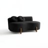 Sofá Decorativo Curvo Orgânico Living Boucle Preto - Montanaris Decor - 2