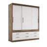 Guarda-roupa Matinhos 3 Portas C/ 6 Gavetas Demolição / Branco OOL Santos Andira - 2