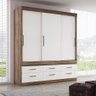 Guarda-roupa Matinhos 3 Portas C/ 6 Gavetas Demolição / Branco OOL Santos Andira - 9