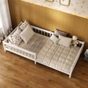Ver imagem 3 de Cama Solteiro Infantil Montessori Elevada com Estrado Madeira Reforçada Branco Dudy