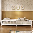 Ver imagem 4 de Cama Solteiro Infantil Montessori Elevada com Estrado Madeira Reforçada Branco Dudy