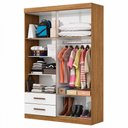 Ver imagem 3 de Guarda-roupa Solteiro Genova 4 Portas 2 Gavetas Cinamomo/branco - Carioca Móveis
