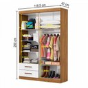 Ver imagem 4 de Guarda-roupa Solteiro Genova 4 Portas 2 Gavetas Cinamomo/branco - Carioca Móveis