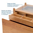 Ver mais imagens de Cômoda com 3 Gavetas e Porta Jóias Madeira Maciça Baru CabeCasa MadeiraOriginals Marrom/Cacau