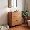 Ver imagem 1 de Cômoda com 3 Gavetas e Porta Jóias Madeira Maciça Baru CabeCasa MadeiraOriginals Marrom/Cacau