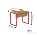 Ver imagem 4 de Escrivaninha Mesa Escritório PE25 90cm Samba e Vermelho Marrom