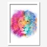 Quadro Decorativo Leão Colorido 33cmx24cm Los Quadros - 1