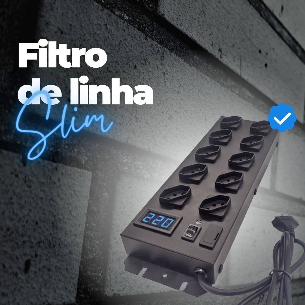 Filtro De Linha Com Voltímetro Digital 10 Tomadas 10A Emplac - 3