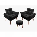 Ver imagem 1 de Kit C-02 Poltronas Opala + 01 Puff Redondo Danny Suede Preto