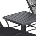 Ver imagem 5 de 2 Espreguiçadeira Corda Náutica Mesa Garden Tampo Ripado Alumínio Piscina com Regulagem