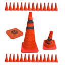 Ver imagem 1 de Cone Rodovia Kit 28 Uni Retratil Flexivel Segurança Transito Obra Sinalizaçao Emergencia Dobravel Es