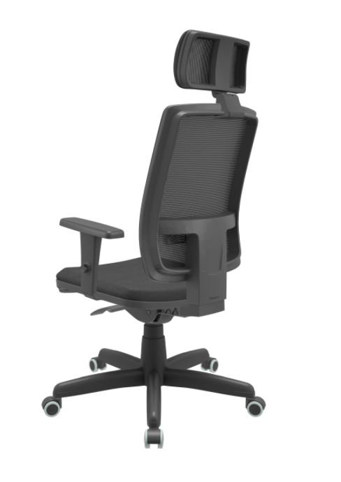 Cadeira Escritório Presidente Brizza Plaxmetal Autocompensador Slider Braço 3D Apoio Cabeça Couro Ec - 2