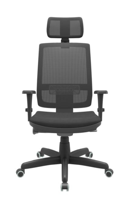 Cadeira Escritório Presidente Brizza Plaxmetal Autocompensador Slider Braço 3D Apoio Cabeça Couro Ec - 1