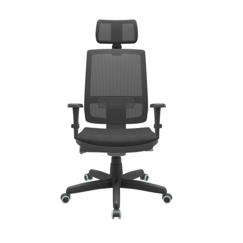 Cadeira Escritório Presidente Brizza Plaxmetal Autocompensador Slider Braço 3D Apoio Cabeça Couro Ec