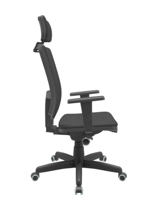 Cadeira Escritório Presidente Brizza Plaxmetal Autocompensador Slider Braço 3D Apoio Cabeça Couro Ec - 3