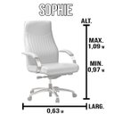 Ver imagem 3 de Cadeira de Escritório Sophie Martiflex - Rosa