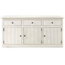 Ver imagem 2 de Balcão Buffet de Madeira Maciça com 3 Portas e 3 Gavetas Branco Envelhecido
