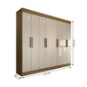 Guarda-roupa Casal Castlewood 8 Portas 4 Gavetas Nature/off White - Panorama Móveis - 4