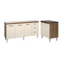 Ver imagem 1 de Cozinha Balcão Armário Gabinete de Pia 150 cm Deise e Balcão Fran para Fogão Cooktop 4 Bocas Savana 