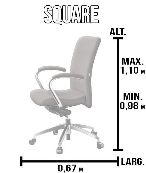 Cadeira de Escritório Square Martiflex Marrom - 3