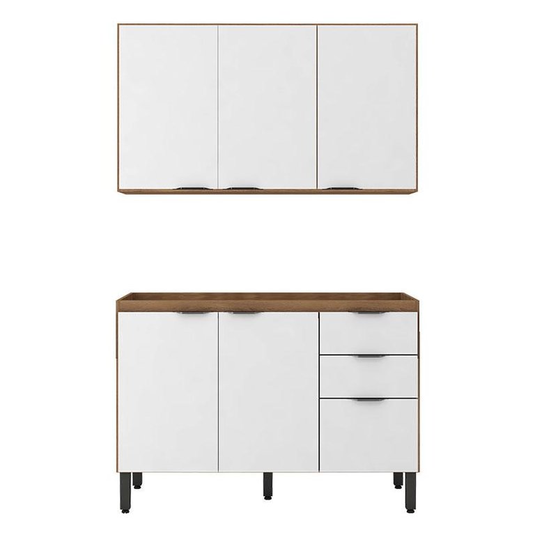 Cozinha Modulada Firenze Fi0009 Amêndola Branco - Demóbile