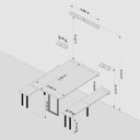 Ver imagem 4 de Kit Mesa Dobrável Retrátil de Parede Inox com Bancos 1,40m - Branco/noronha