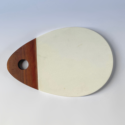Tábua para Servir 30,5 Cm Mármore Branco e Madeira Oxford - 7