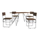 Ver imagem 5 de Mesa Jantar Industrial Trama 1,40x0,80m Amêndoa com 4 Cadeiras Estofadas Vitória Marrom e Preta