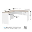 Ver imagem 3 de Mesa de Escritório em L 140x60cm com Gaveta + Cadeira Ergonômica Reclinável
