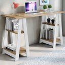 Ver imagem 1 de Mesa para Computador Cavalete Delta 4 Prateleiras Noronha/branco - Panorama Móveis