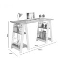 Ver imagem 3 de Mesa para Computador Cavalete Delta 4 Prateleiras Noronha/branco - Panorama Móveis