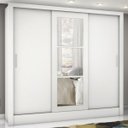 Ver imagem 1 de Guarda-Roupa Casal Lara 3 Portas 3 Gavetas com Espelho Branco - Pnr Móveis