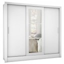 Ver imagem 2 de Guarda-Roupa Casal Lara 3 Portas 3 Gavetas com Espelho Branco - Pnr Móveis
